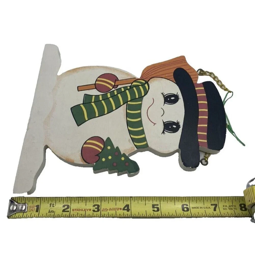 Lot of 3 Christmas Holiday Winter Wooden Decor Hanging Signs 7-10 